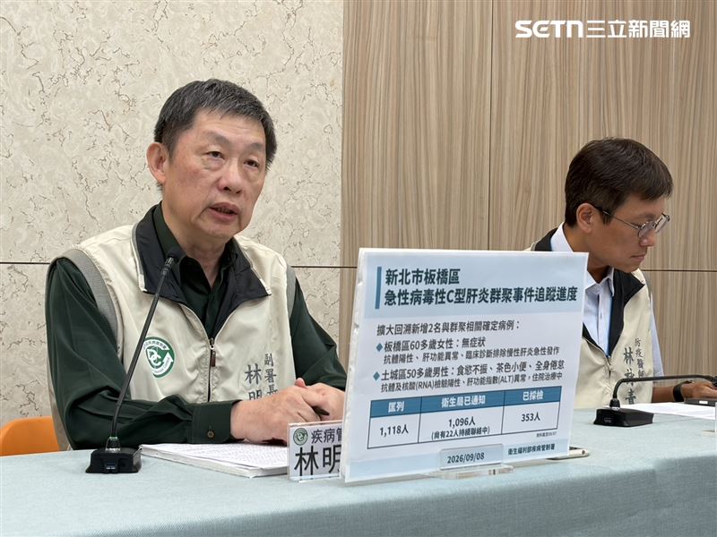 林明誠說,C肝群聚案目前匡列1118人部分衛生局已通知1096人、22人持續聯繫中,其中353人已採檢。(圖/記者簡浩正攝影)