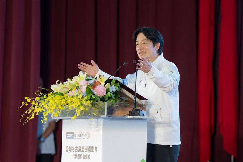 賴清德表示，他不會設定今年名古屋亞運要多少金牌、銀牌、銅牌，勉勵選手放心去拚（圖／總統府提供）
