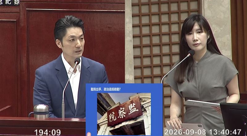 柳采葳爆,監察院致電「請教」北市教育局蔣得立交換案。對此,蔣萬安回應,希望能夠秉持一切依法依規來進行各項調查(圖/翻攝畫面)
