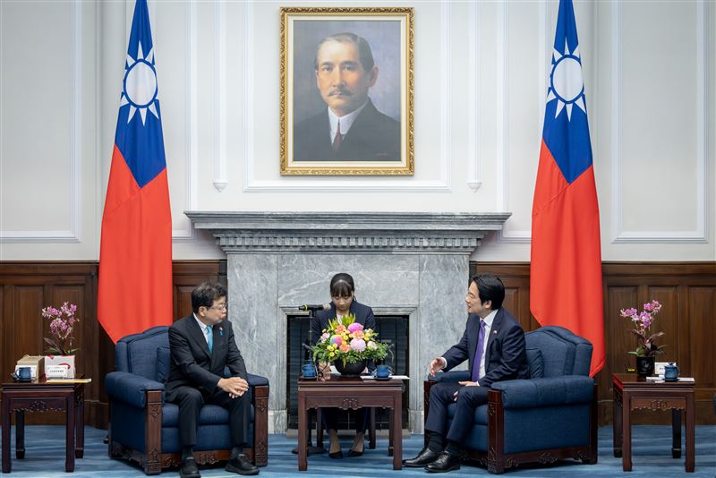 賴清德總統8日接見「思考台灣海峽和平穩定國會議員之會」訪團。（圖／總統府提供）