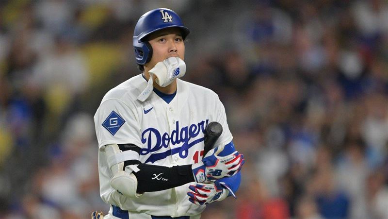大谷翔平近6戰5度沒先發。(圖/翻攝自X平台 @MLBONFOX)