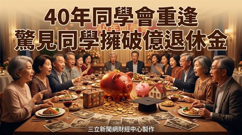 63歲女子出席同學會,驚聞同窗坐擁破億退休金,返家翻存摺陷入沉思。(圖/三立新聞網財經中心蕭榕AI製圖)