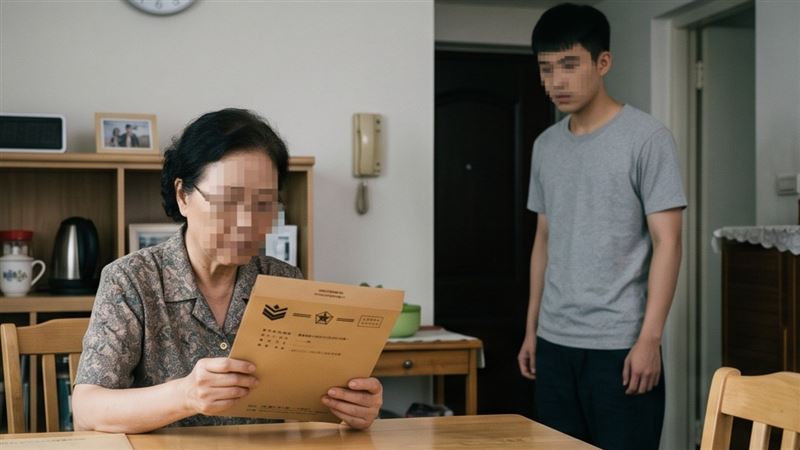 後備軍人去年由母親代收教召令,媽媽在報到前12天,就通知兒子須前往參加14天召集訓練,未料,他卻沒報到遭送辦。(示意圖/AI製圖)