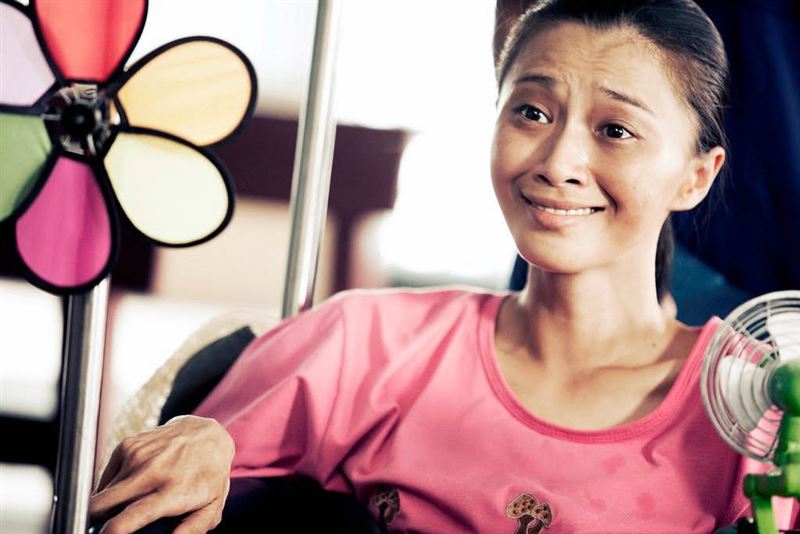 侯怡君主演的《帶一片風景走》，講述一位丈夫用輪椅推著患有小腦萎縮症的妻子環島旅行的真摯愛情故事。（圖／海鵬電影提供）