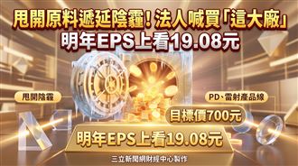它甩開原料遞延陰霾　明年EPS上看19.08元