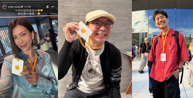 莫莉、Tim哥、壹加壹等台灣網紅所持為黃色識別證。（組合圖／翻攝自IG ）