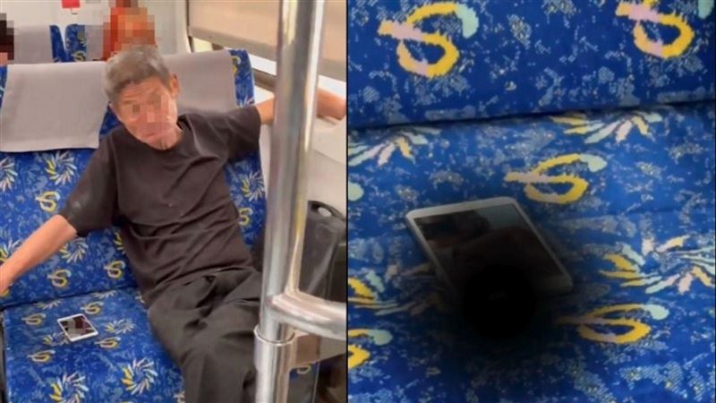 阿北搭區間車占雙位擴音放A片　台鐵回應