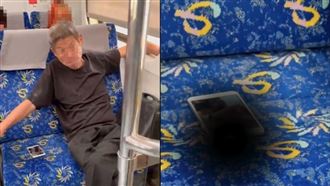 阿北搭區間車占雙位擴音放A片　台鐵回應