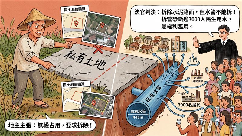 私埋水管占地！地主要求全挖遭駁回