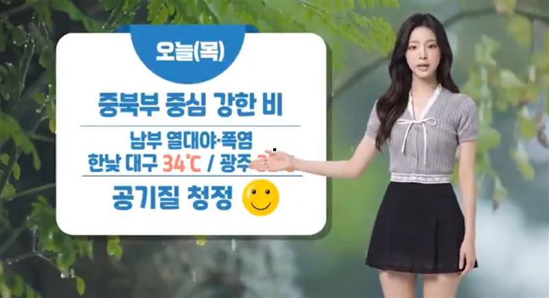 近日韓國美女氣象主播受熱議，原來她是AI所生成。（圖／翻攝自X平台 @sonsarang3814）