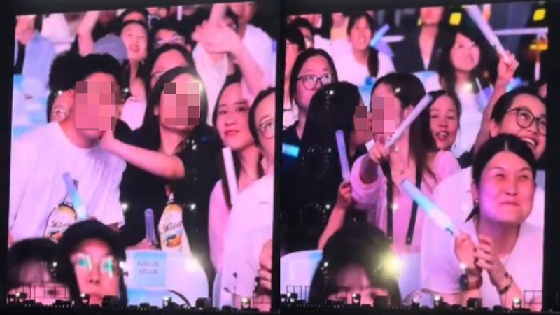 蕭敬騰Kiss Cam好尷尬　歌迷當眾推開男友