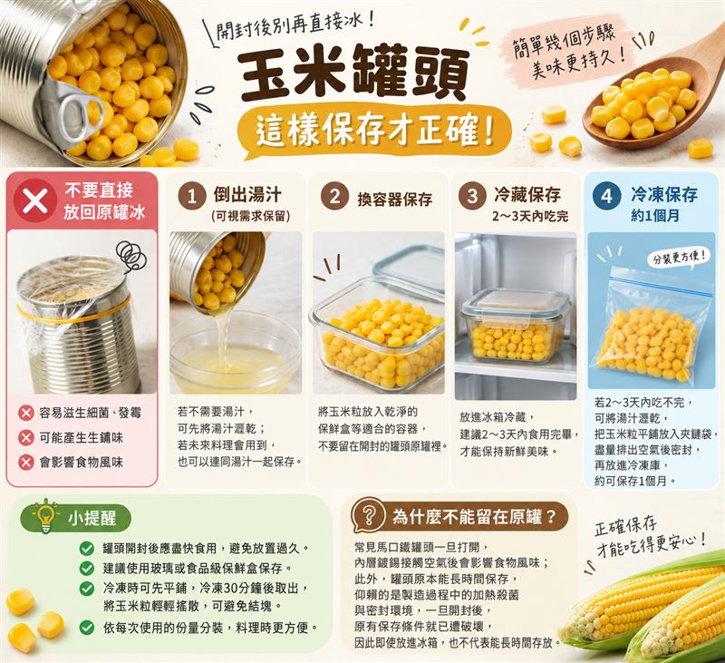 玉米罐頭保存方法