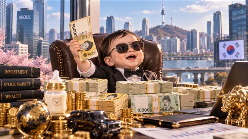 南韓未成年「金融富豪」超過1600人。（示意圖／AI生成）