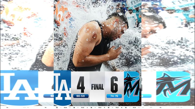 道奇以4:6遭馬林魚再見。(圖/翻攝自X平台 @MLB)