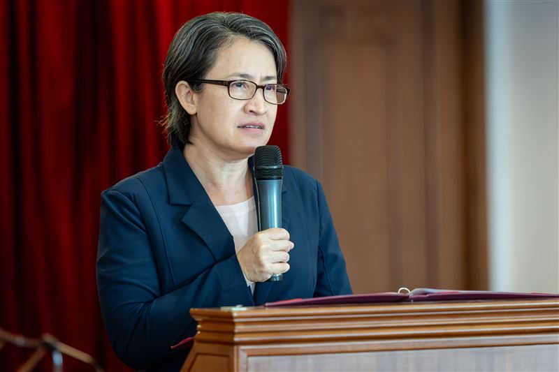 副總統蕭美琴應邀赴義大利出席第二屆「文托泰內歐洲自由與民主論壇」返國談話。(圖/總統府提供)