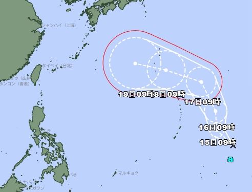 熱帶低氣壓生成,日本氣象廳預估未來路徑。(圖/翻攝自日本氣象廳)