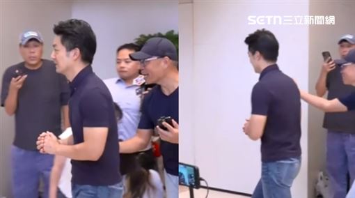 蔣萬安要結束訪問時被問到郭禮伯之子郭貽熹將出席「蔣家血緣之謎」新書發表會，頭也不回並未回應媒體追問（組合圖／翻攝畫面）