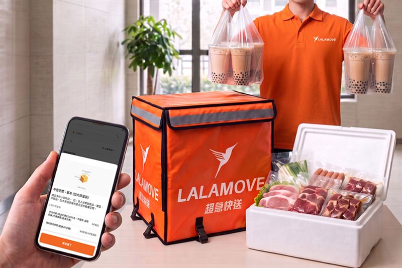 Lalamove機車快送配備加大保溫袋,兼具擴充容量與配送時效。(圖/品牌業者提供)