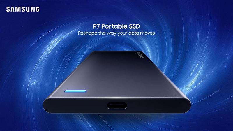 三星P7移動固態硬碟滿足工作、娛樂與日常使用需求，提供快速靈活的儲存選擇。（圖／三星提供）