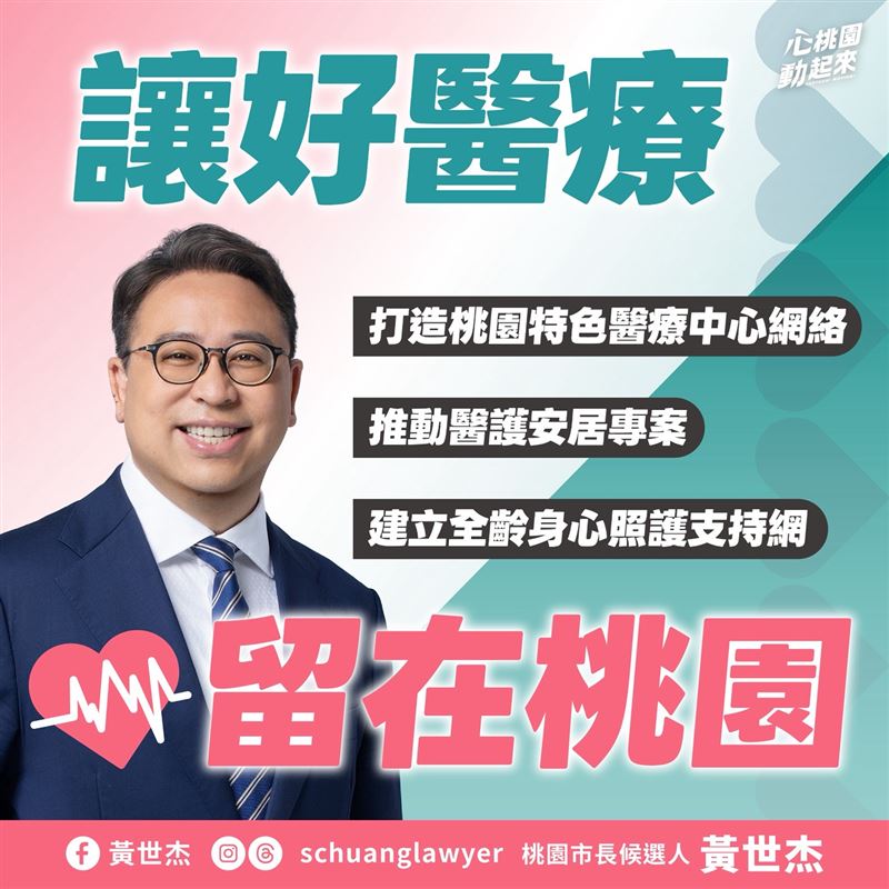 有感城鄉醫療落差,黃世杰提三大醫療政策、布局桃園第二座醫學中心