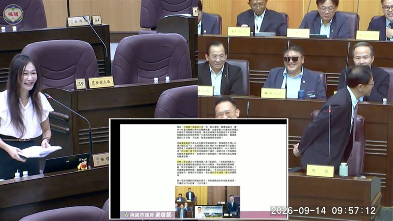 張善政最後搬出議會大家長、議長邱奕勝解圍。(圖/翻攝自桃園市議會網站)