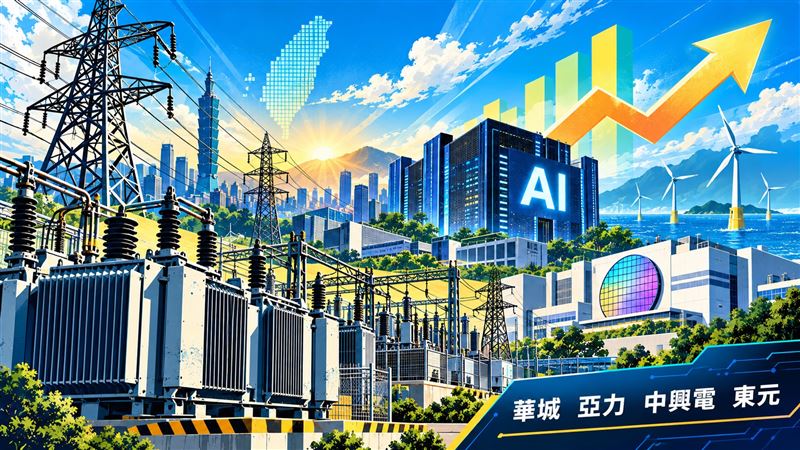 整體而言,重電族群8月受出貨時程短期干擾,但AI資料中心與電網升級主軸未變,4大指標廠在手訂單能見度均極高,營運動能將在第4季重啟升勢。華城目標價980元、中興電目標價181元、亞力目標價151元,東元目標價81元。(示意圖/AI生成)