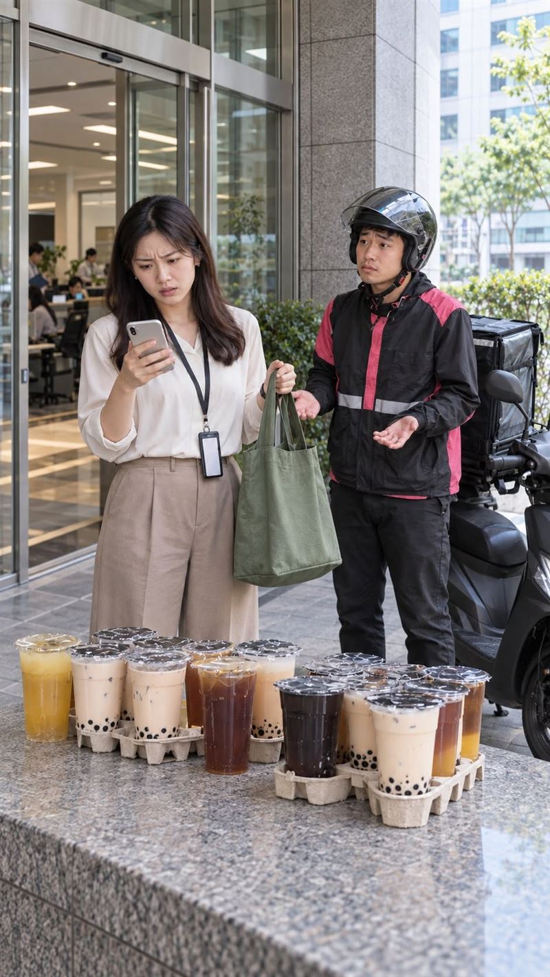 網友抱怨自己被外送員詢問為何沒有加購塑膠袋。（圖／爆怨公社／AI生成）
