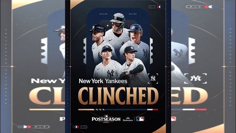 洋基11年10度闖季後賽。(圖/翻攝自X平台 @MLB)