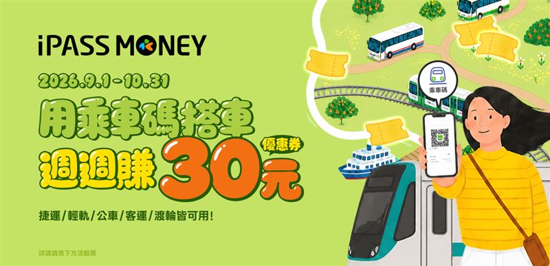 通勤族必看隱藏福利!用iPASS MONEY乘車碼搭車四大超商優惠券週週送。(圖/品牌業者提供)