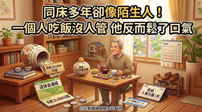 真志64歲離婚後搬進郊區老舊公寓獨居,重新找回屬於自己的生活步調。(圖/三立新聞網財經中心蕭榕AI製圖)