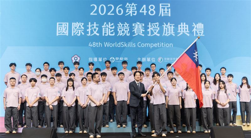 總統賴清德出席「2026第48屆國際技能競賽授旗典禮」（圖／總統府提供）