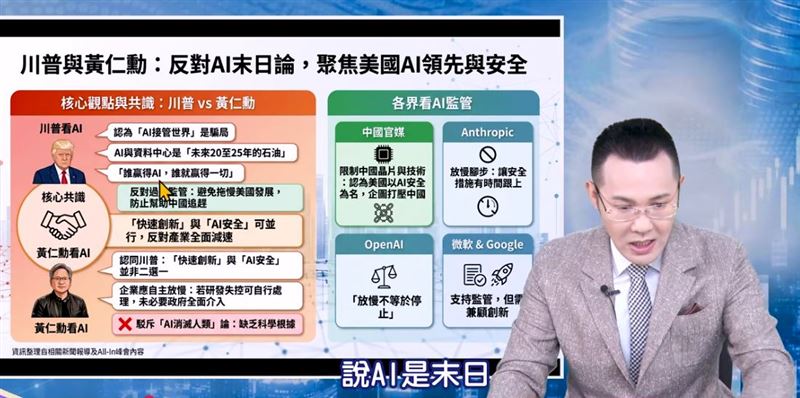 面對近期市場對AI泡沫、甚至「AI可能毀滅人類」的悲觀聲音,摩爾投顧投資長郭哲榮則認為,眼前的震盪反而可能是下一波行情醞釀期,第四季仍有機會出現新的上攻動能,投資人可留意低位階、具有缺貨題材的矽晶圓與被動元件。(圖/翻攝自YouTube)