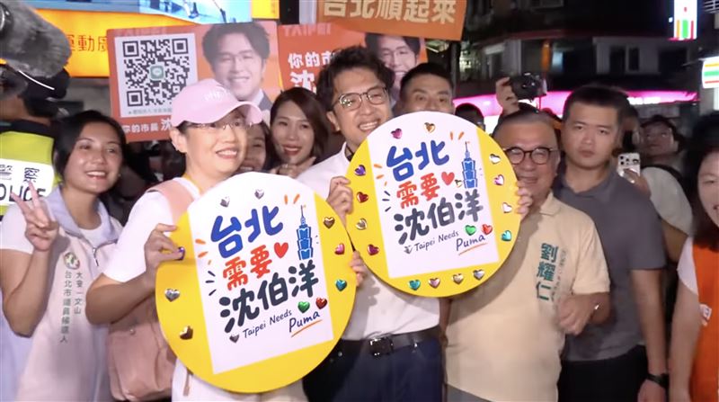 民進黨台北市長參選人沈伯洋赴公館夜市掃街（圖／翻攝畫面）