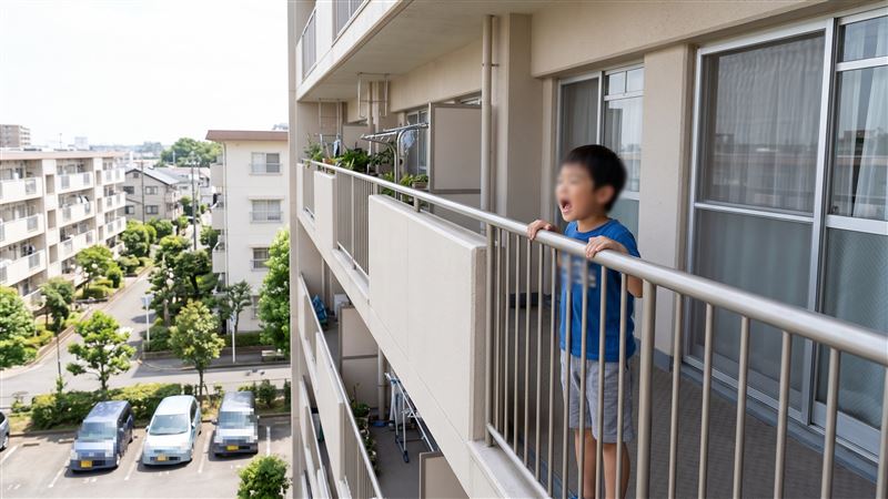 日本東京都北區赤羽台地區昨天(15日)發生5歲男童墜樓身亡事故。(示意圖/AI製圖)