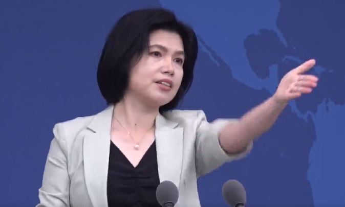 中國國台辦發言人朱鳳蓮今(17)日主持例行記者會。(圖/翻攝畫面)