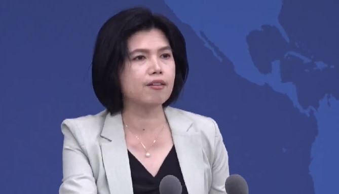 中國國台辦發言人朱鳳蓮今(17)日主持例行記者會。(圖/翻攝畫面)