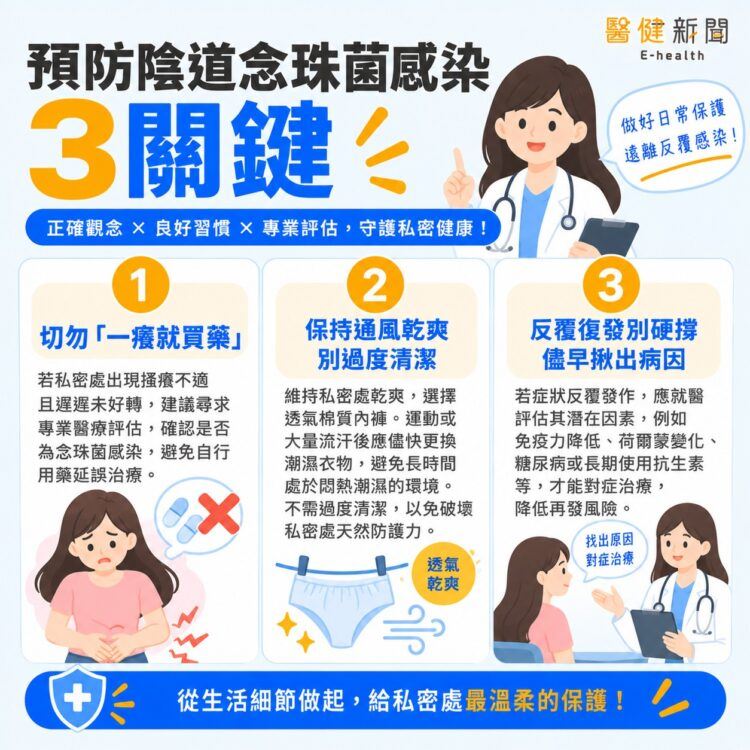 不理私密處搔癢小心反覆發炎!醫師揭預防陰道念珠菌感染「3關鍵」。(圖/醫健新聞網提供)
