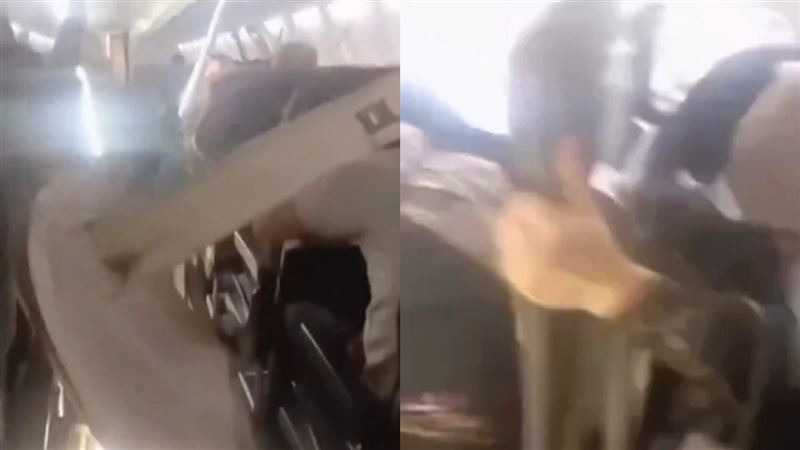 客機嚴重故障！天花板崩落　乘客驚恐尖叫