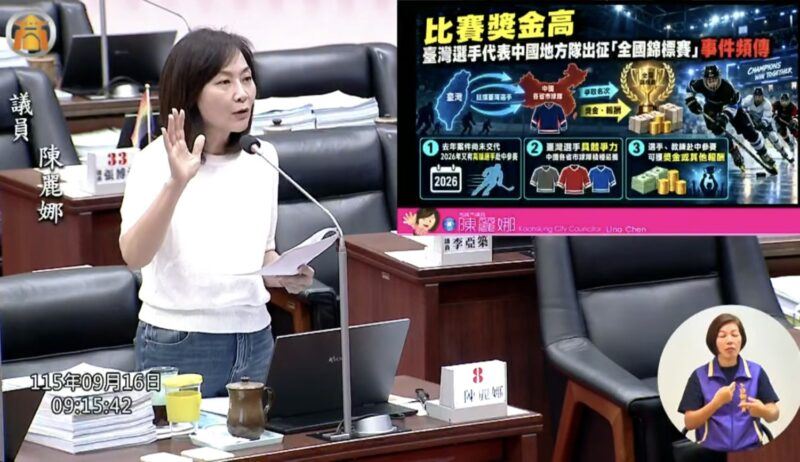 台灣選手赴中參加全國賽事　議員要求調查