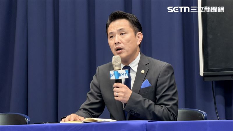 國民黨文傳會主委陳以信中常會後轉述(圖/記者陳思妤攝影)
