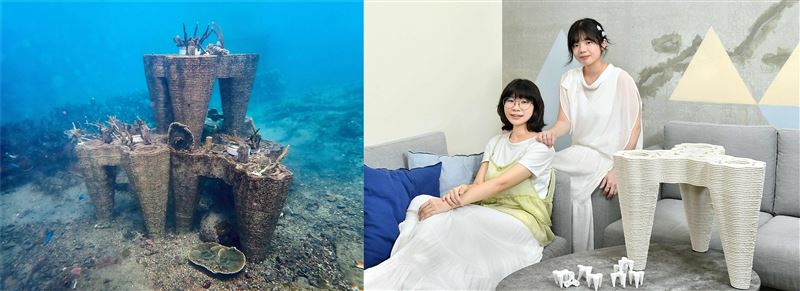 Reefvive珊續運用珊瑚碎石與牡蠣殼等海洋廢棄物打造可堆疊、耐浪的人工礁體,並透過實際水下部署驗證珊瑚存活率及海洋生物棲地功能。(圖/品牌業者提供)