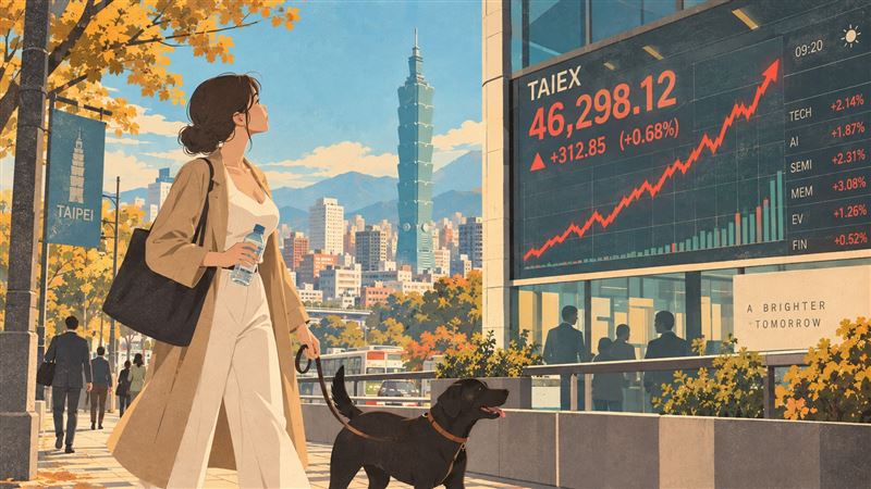 盤面資金輪動明顯，除部分電子族群反彈外，具風險趨避概念的生技股與電子評價偏低的通路股表現強勢。市場人士認為，台股基期已高且與美韓股市連動度高，資金風險意識逐步升溫，使低評價與防禦型族群重新受關注。（圖／AI生成）