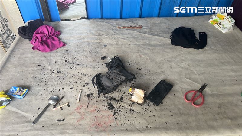 南投仁愛鄉發生工寮火警,一對局其居留的泰籍移工情侶烤肉時出意外,男方100%燒燙傷。(圖/翻攝畫面)
