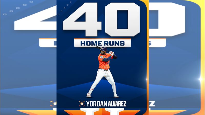 艾瓦瑞茲(Yordan Alvarez)敲出本季第40轟。(圖/翻攝自MLB推特)