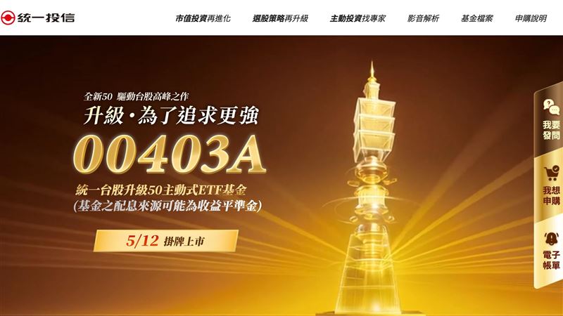 台股站回4萬7千點　統一00403A成交量居冠