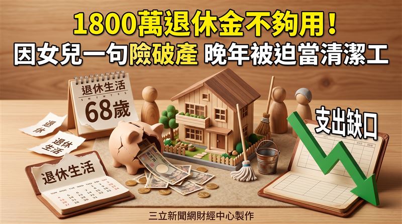 一名68歲、曾任地方公務員的男子本以為35年的公職生涯足以換來安穩的晚年,卻沒想到退休僅僅三年,就因為一連串的支出壓力,被迫重返職場。(圖/三立新聞網財經中心莊佳芳AI製圖)