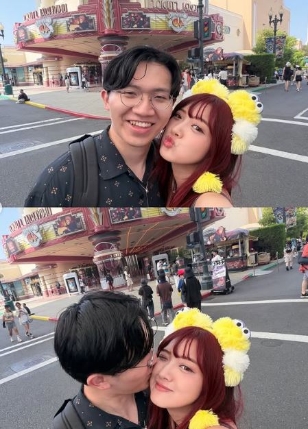 多米多羅與女友芝芝7月到環城影城遊玩,留下合照。(圖/取自IG)
