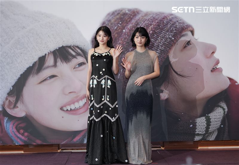 出口夏希(左)、蒔田彩珠來台宣傳電影。(圖/記者鄭孟晃攝影)