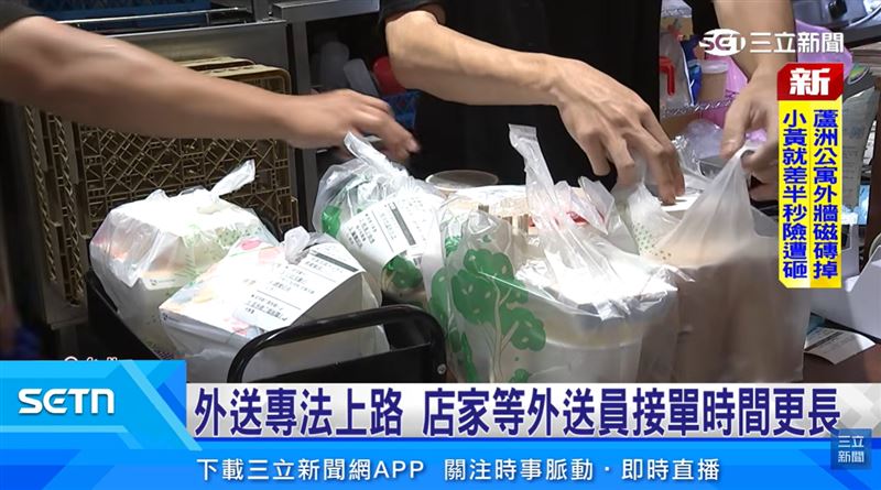 送專法上路6週 平台業者公佈數據 疊單時間重複計酬 平台每單成本增4成。(圖/截自影片)