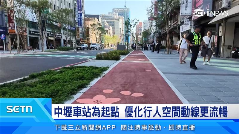 桃園中壢舊城區街區平整，且人行道寬敞